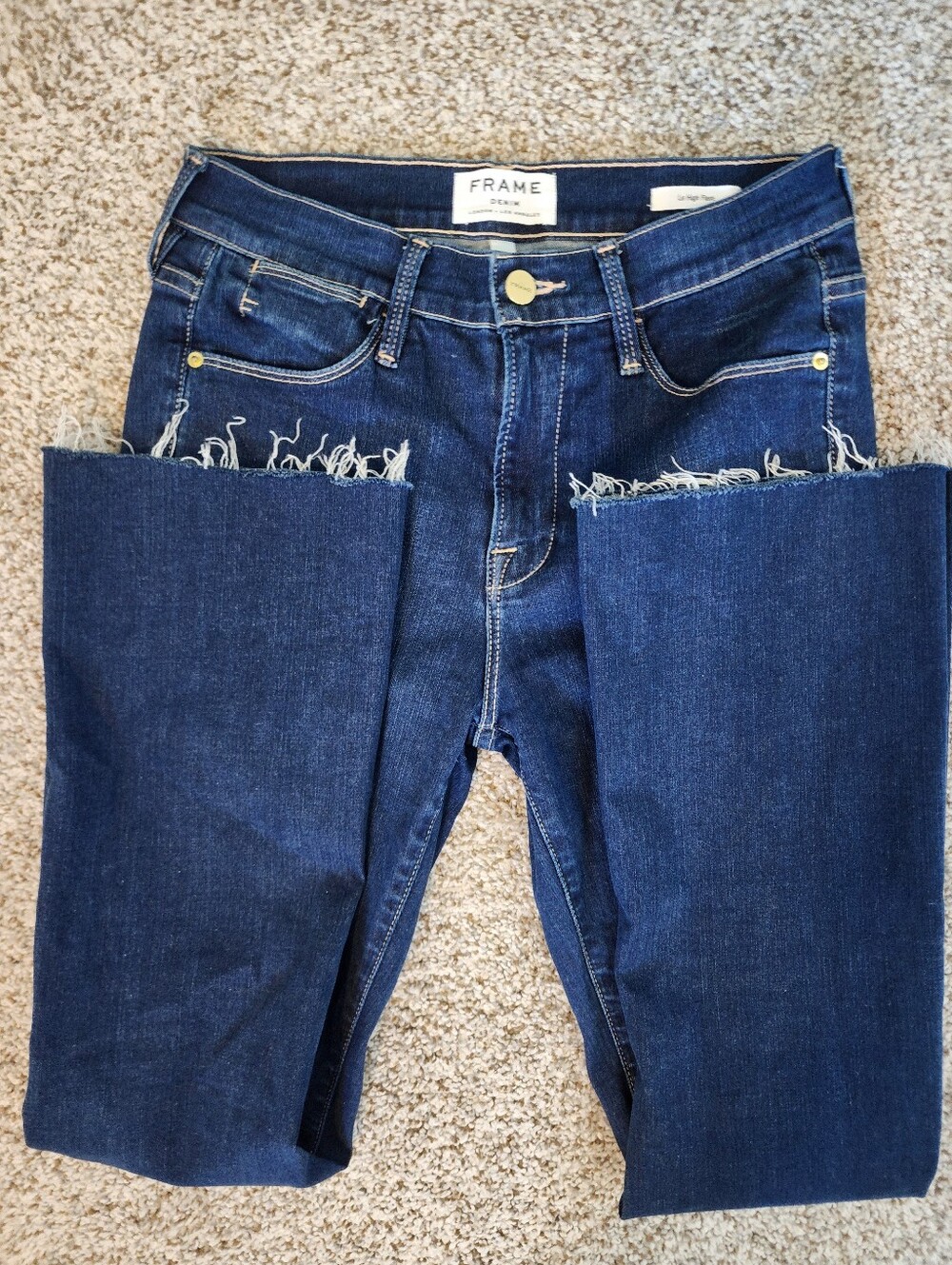 Anthropologie FRAME Le High Flare Frey Jeans 27 Stretch Denim. Boho Fall Flare